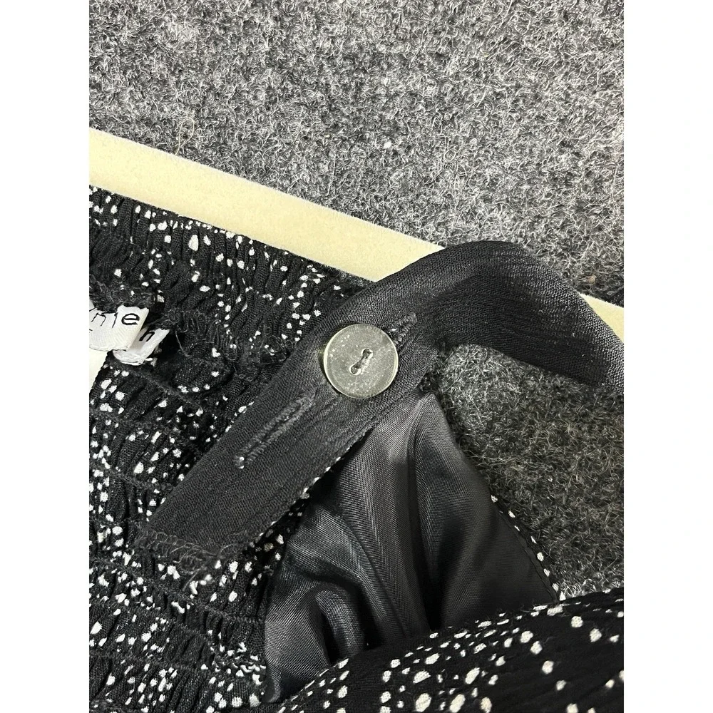 Vintage Madison Leigh Dress 8P 60s Style Black Beaded Flowy V Neck Adjustable - Picture 6 of 8
